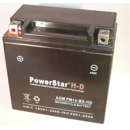 PowerStar PM14-BS-HD-161 3 Year Warranty Ytx14-Bs Replacement